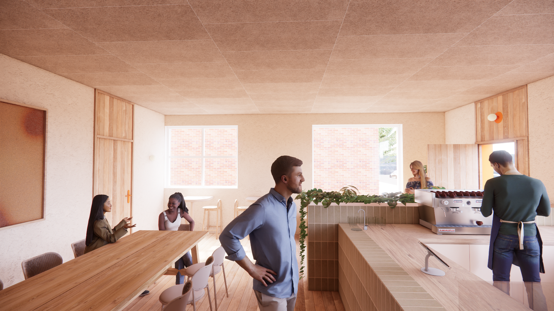 Café — alternate angle, considered counter, daylight.